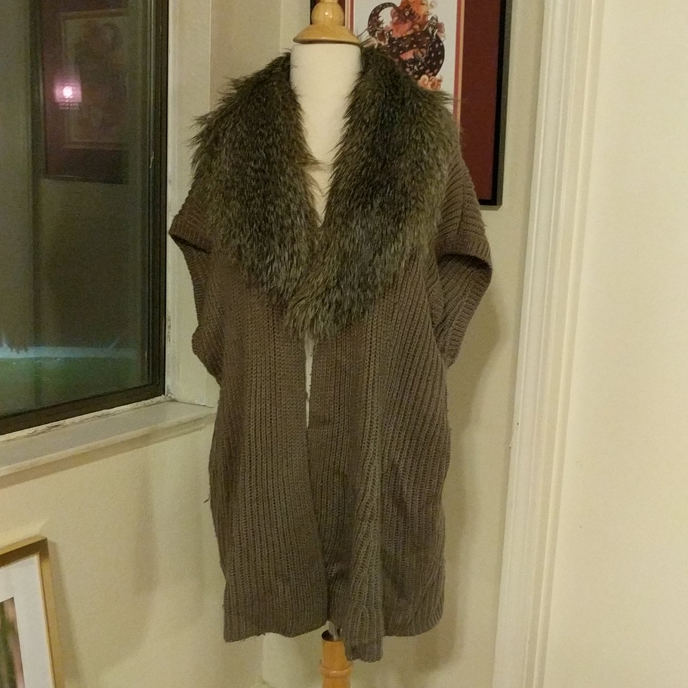 Fur Collar Vest